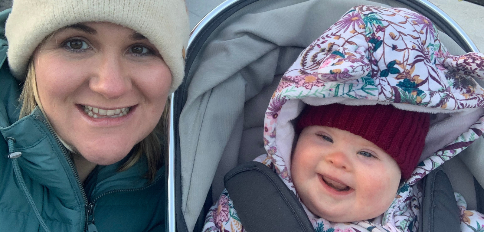 Photograph of Laura and her daughter Anna Rose in a buggy