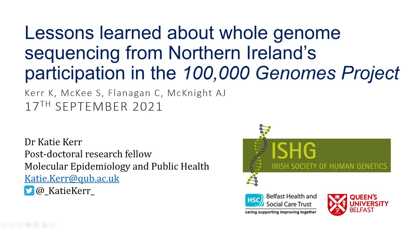 cover slide for Katie's ISHG presentation