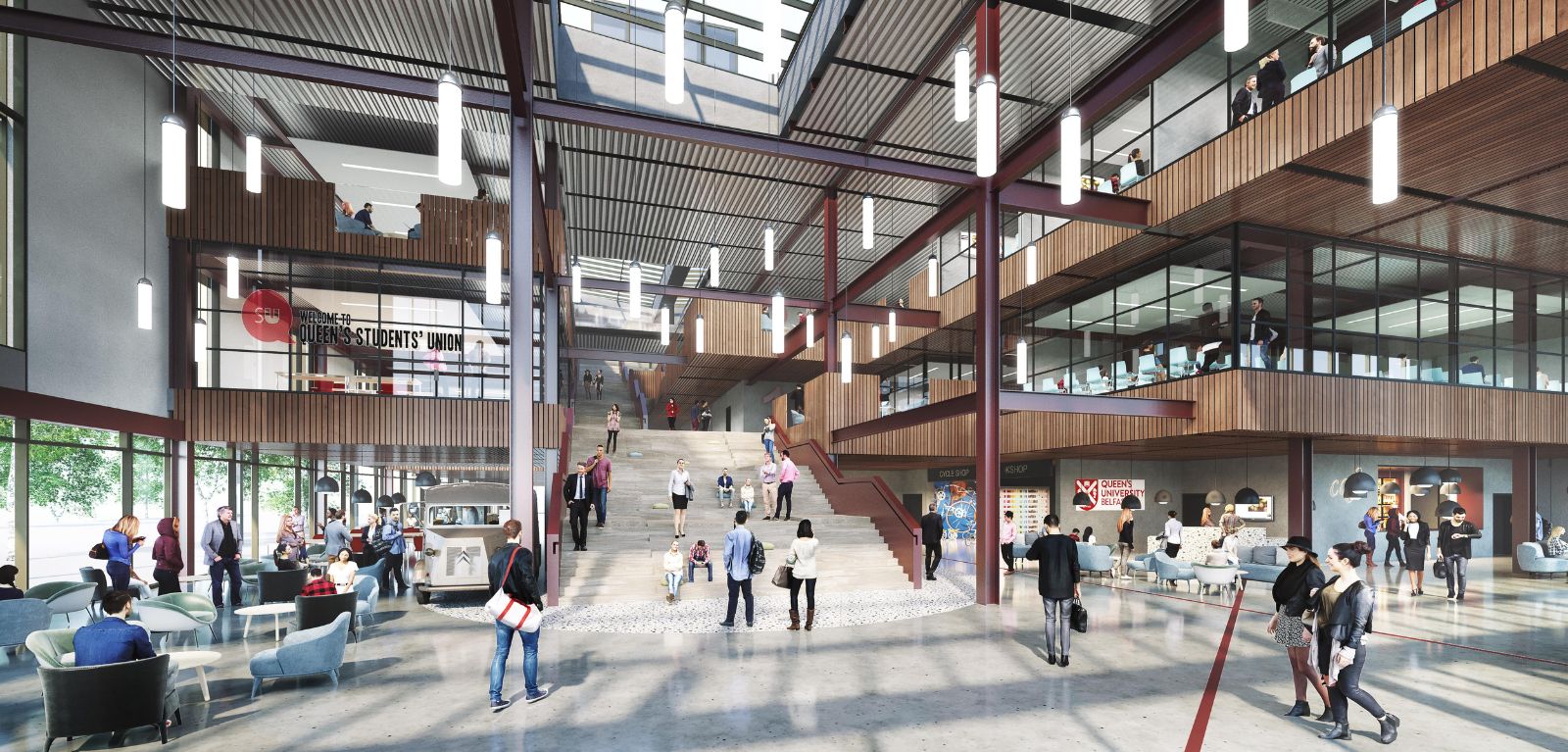 artist impression of interior of Queen's One Elmwood building