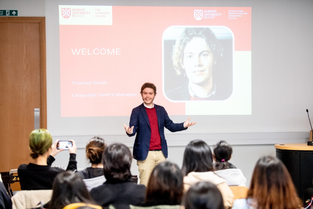 Thomas Smith, Language Centre, introducing CNY celebrations in the McClay Library