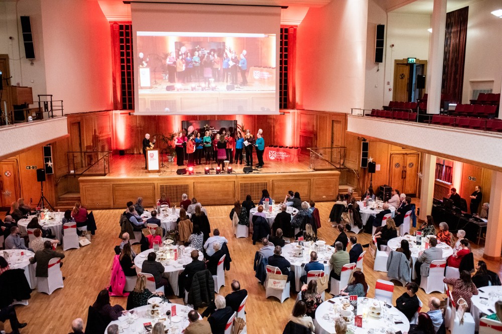 Staff Excellence Awards 2022 - guests in the Whitla Hall listening to Staff Wellbeing Choir performance