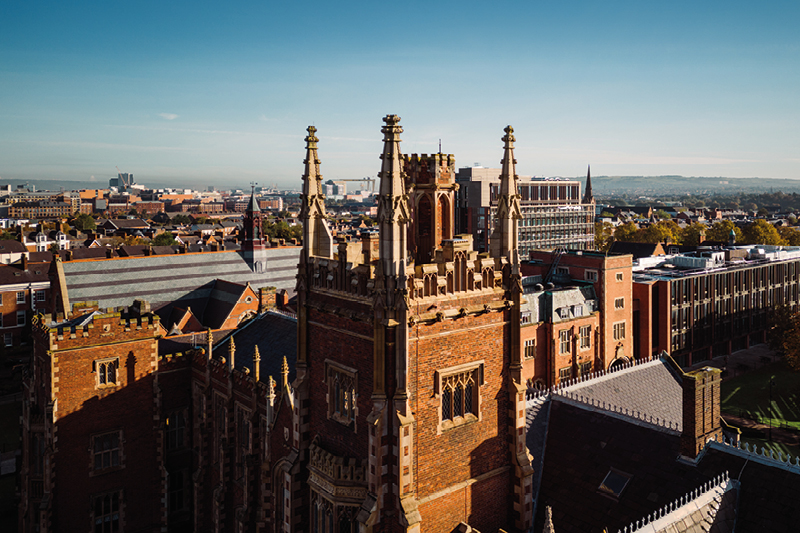 Belfast skyline with Undergraduate Open day text