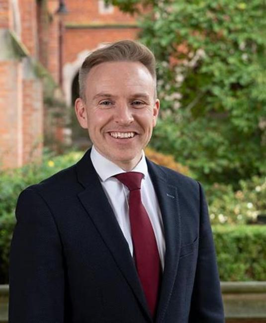 Ryan Feeney in Queen's University Belfast cloisters