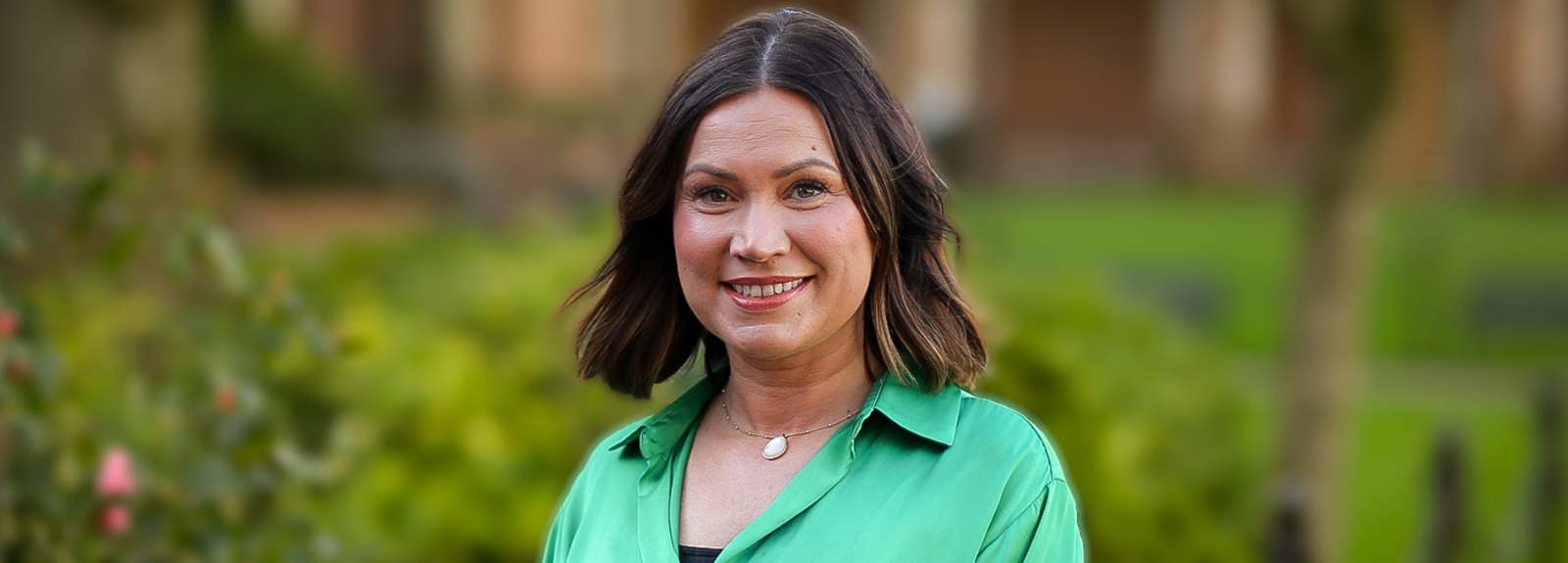 Suzanne Walsh standing in Queen's quadrangle