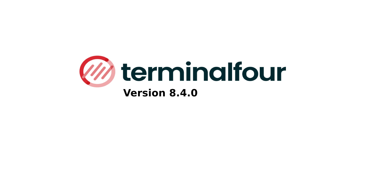 Terminalfour logo with version 8.4 text